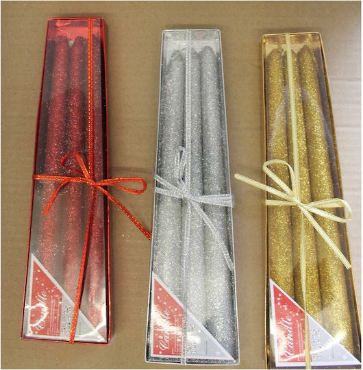 Huaxin Silver Taper Candle 3 Pieces