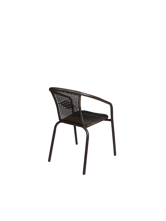 Outdoor-Stuhl Rattan Lydia Braun 53x58x77εκ.