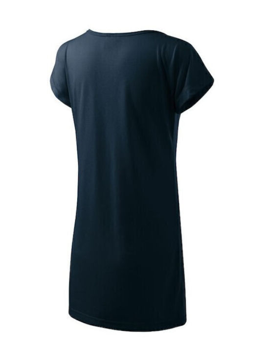Summer Mini Athletic T-Shirt Short Sleeve Dress Navy Blue