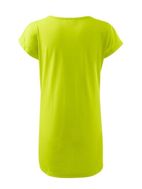 Sommer Mini Sportliches Damenkleid T-Shirt Kurzärmelig Grüne