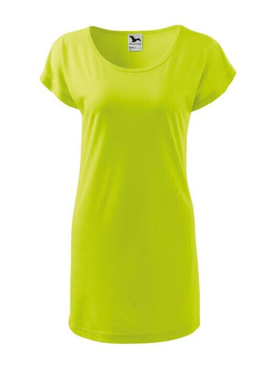 Sommer Mini Sportliches Damenkleid T-Shirt Kurzärmelig Grüne