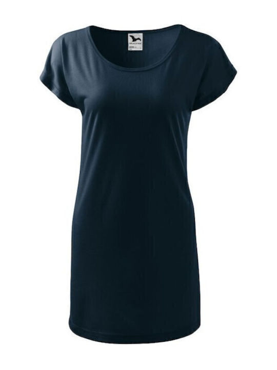 Summer Mini Athletic T-Shirt Short Sleeve Dress Navy Blue