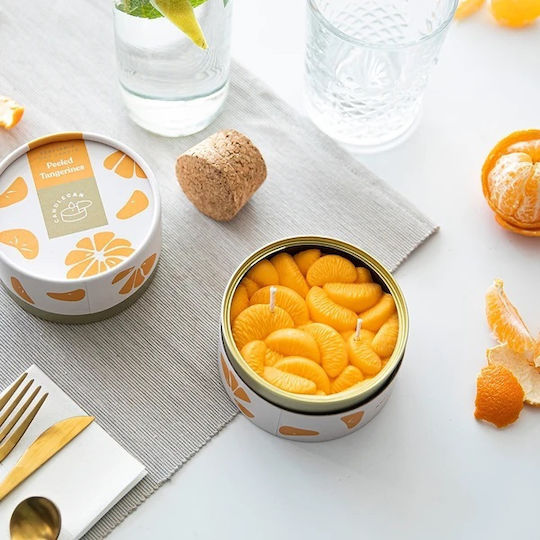 Candlehand Aromatic Candle in Metal Box with Perfume Peeled Tangerines 300g