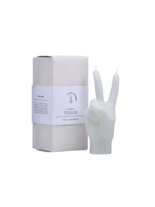 Candlehand Διακοσμητικό Κερί Peace Λευκό 360gr