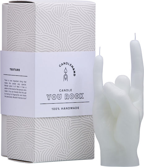 Candlehand Decorative Candle You Rock White 310g