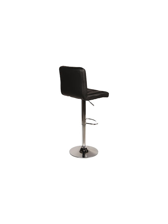 Stool Bar with Back & Adjustable Height Black Velvet-Black Metal 45x44x92cm