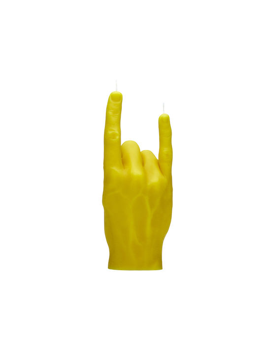 Candlehand Διακοσμητικό Κερί You Rock Κίτρινο 310gr