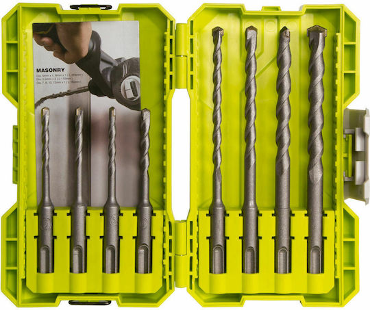 Ryobi Set of 8 Drills with SDS Plus Shank for Masonry