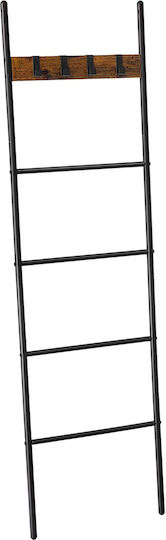 Vasagle Scară de Baie cu 4 Locuri De Perete ​44x160cm Negru