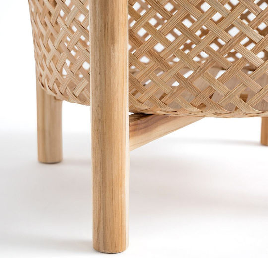 La Redoute Interieurs Κασπώ Ξύλινο Μπεζ με Βάση 40x40x44εκ.
