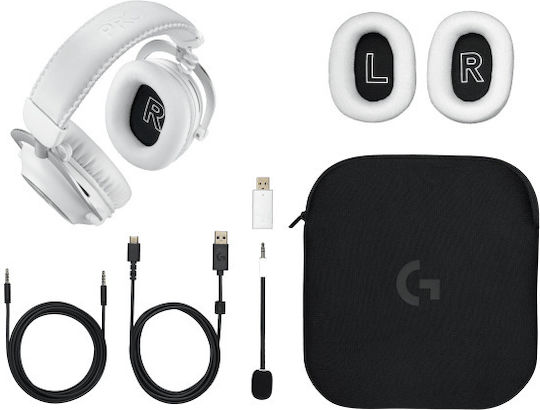 Logitech Pro X 2 Lightspeed Wireless Over Ear Gaming Headset With Bluetooth Connectivity White