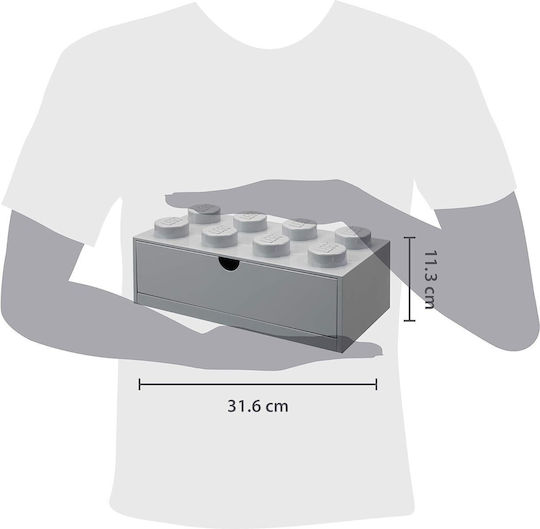 Room Copenhagen Kinder Aufbewahrungskorb aus Kunststoff Stackable Lego 4 Gray 1Stück