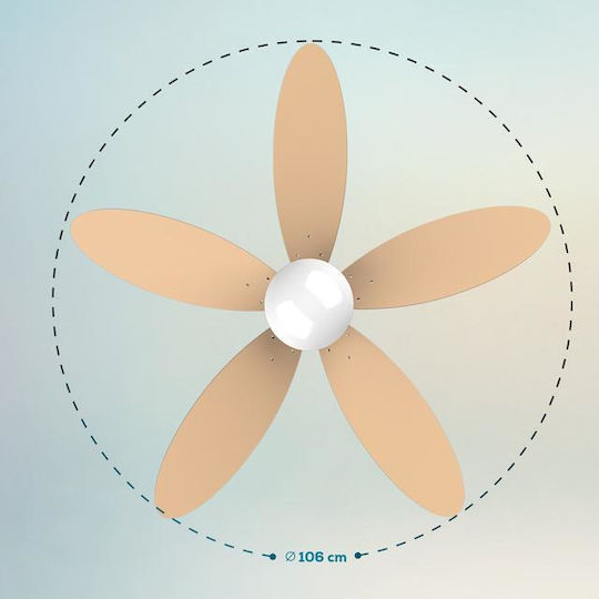 Cecotec EnergySilence Aero 4260 Deckenventilator 106cm mit Leuchte Orange / Weiß