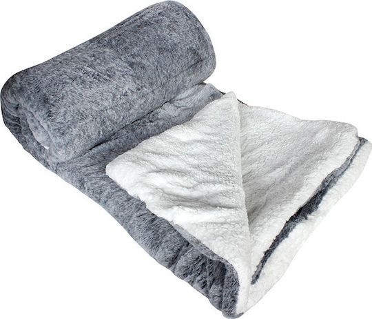TnS Rabbit Διπλή 200x220εκ. Γκρι / Λευκό TnS Rabbit Διπλή 200x220εκ. Γκρι / Λευκό