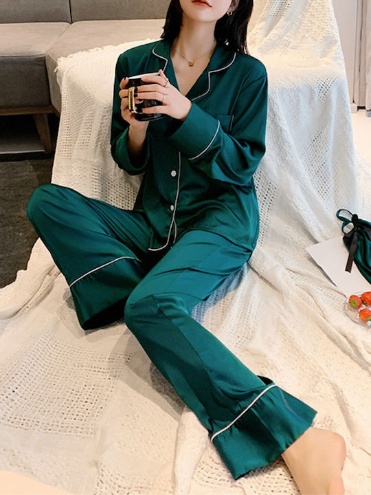 La Lolita Amsterdam Winter Women's Petrol Blue Pyjama Set Tiana