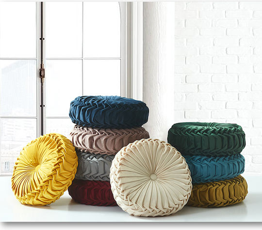 Liolios Home Μαξιλάρι Καναπέ Dutch Velvet από Βελούδο Gold 42x42εκ.