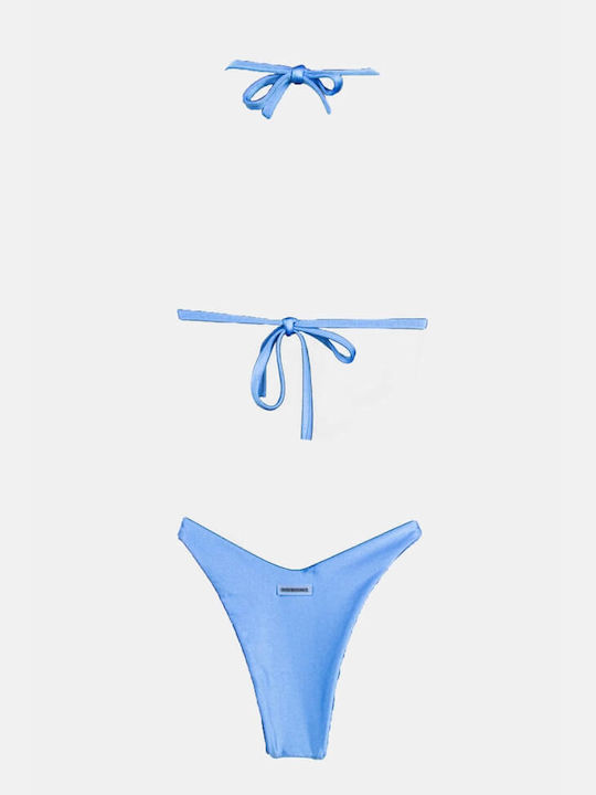 Bikini-Set mit Verstärkung Hohe Taille Blau
