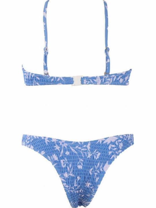 Gigi Bikini Set Sports Bra & Brazil Light Blue