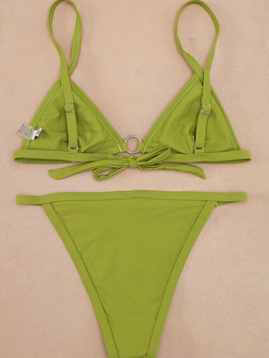 Gigi Bikini-Set mit Verstärkung Hohe Taille Grün