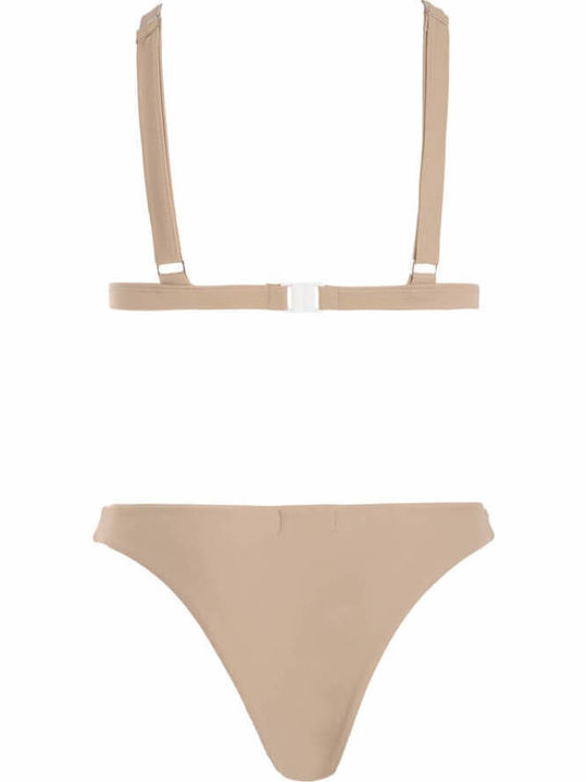Set Bikini Τριγωνάκι & String Μπεζ