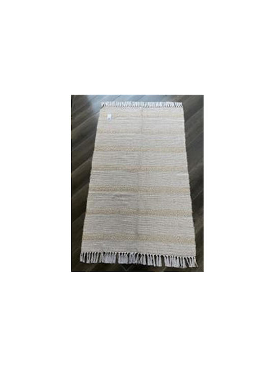 Atmosphera Rug Rectangular Summer Cotton with Fringes Ecru