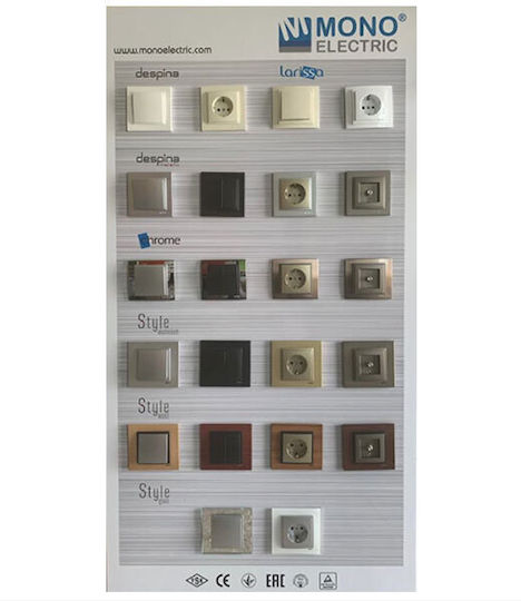 Mono Electric Switch Frame 3 Positions Vertical and Horizontal Installation in Brown Color 500-008520162