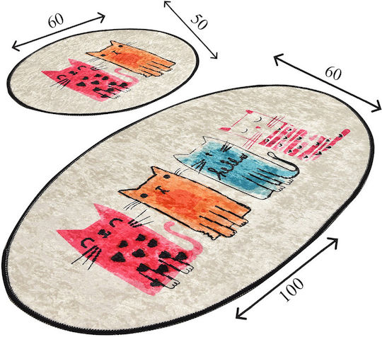 L'Εssentiel Maison Bath Mats Set Oval Multicolour 2pcs
