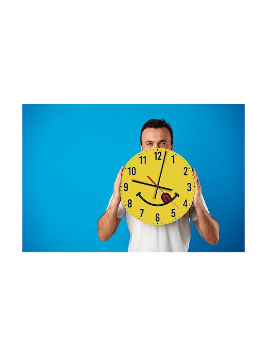 Koupakoupa Silent Wall Clock Wooden Yellow Ø30cm