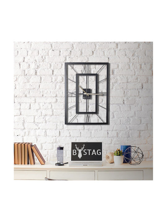 Wallity Ρολόι Τοίχου Μεταλλικό Μαύρο 70x49cm