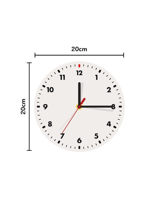 Ρολόι Τοίχου Ξύλινο Κόκκινο 20cm