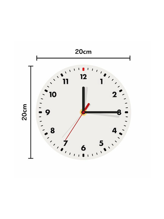 Wall Clock Wooden White Ø19cm