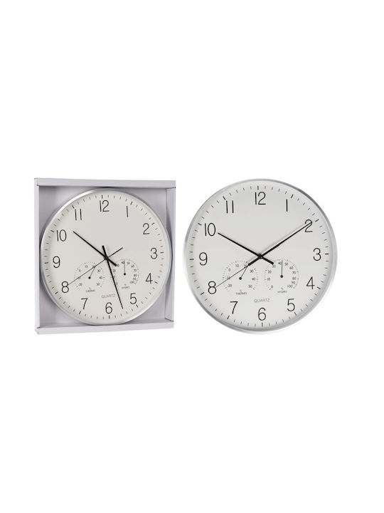 Wall Clock Metallic Silver Ø38cm