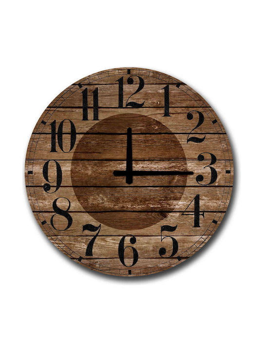 Wall Clock Plastic Brown Ø50cm