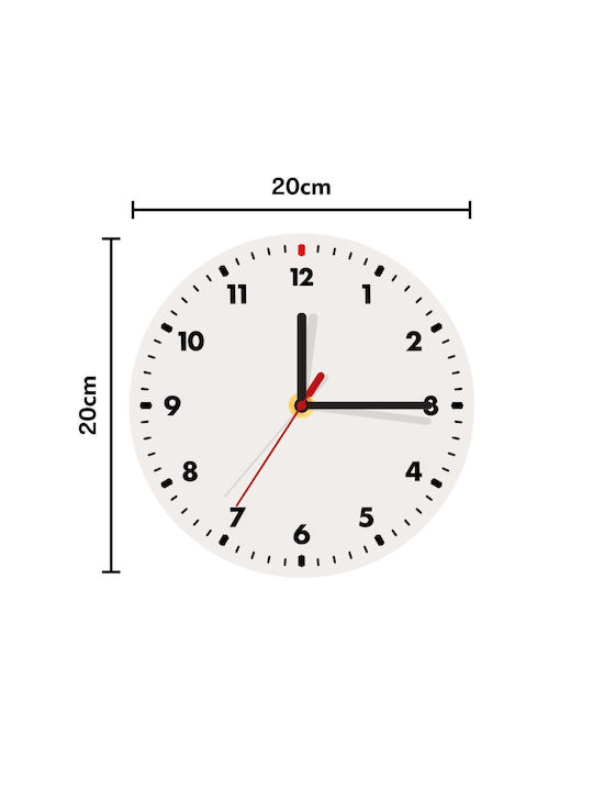 Wall Clock Wooden Black Ø20cm