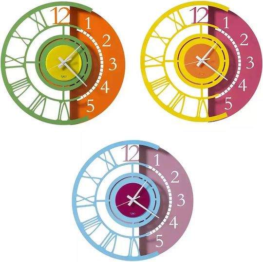 Arti E Mestieri 3D Wall Clock Metallic Light Blue Ø45cm