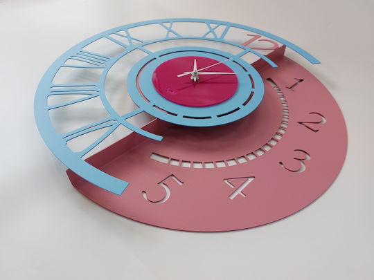 Arti E Mestieri 3D Wall Clock Metallic Light Blue Ø45cm