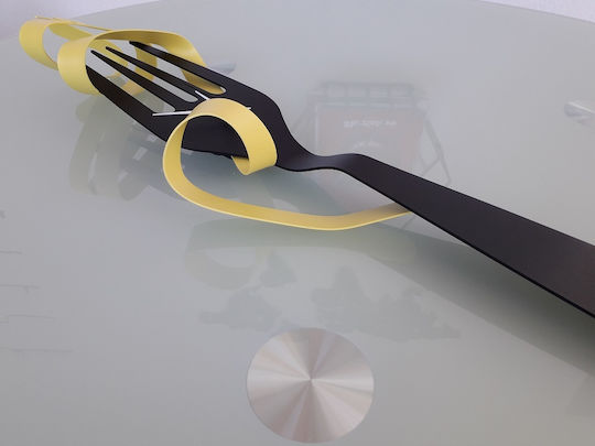 Arti E Mestieri 3D Wanduhr Metallisch Schwarz 26x70cm