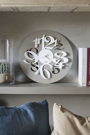 Arti E Mestieri 3D Wall Clock Metallic Gray Ø50cm