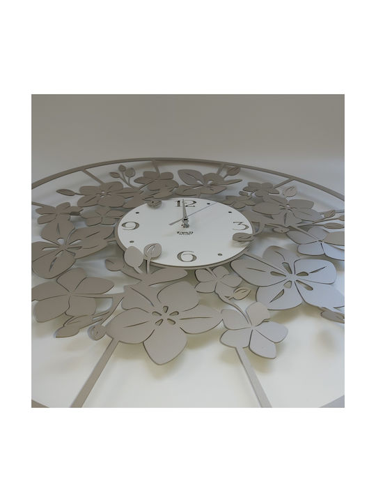 Arti E Mestieri 3D Wanduhr Metallisch Beige Ø60cm