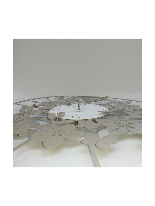 Arti E Mestieri 3D Wanduhr Metallisch Beige Ø60cm