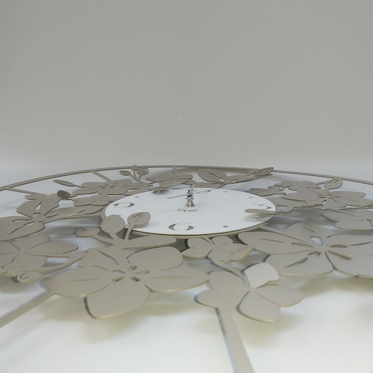 Arti E Mestieri 3D Wanduhr Metallisch Beige Ø60cm