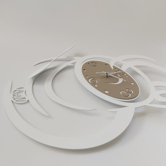 Arti E Mestieri 3D Wall Clock Metallic White Ø55cm