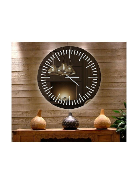 Ploumatos Wall Clock Mirror Silver Ø104cm