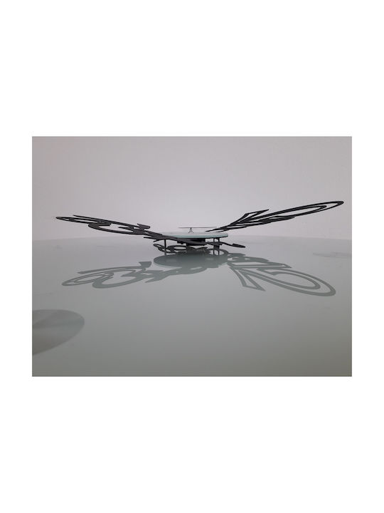 Arti E Mestieri 3D Wanduhr Metallisch Schwarz 53x30cm