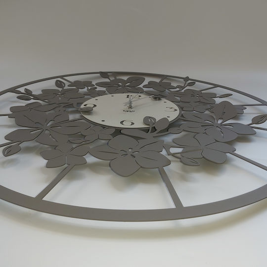 Arti E Mestieri 3D Ρολόι Τοίχου Μεταλλικό Γκρι Ø60cm