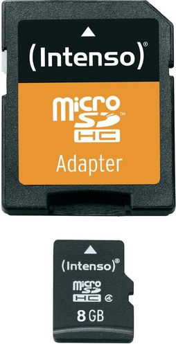 Intenso microSDHC 8GB Class 4 Default Speed 21MB/s with Adapter