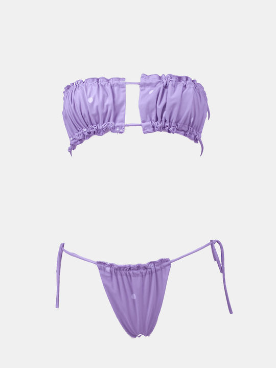 Set Bikini Brazil Πουά Λιλά