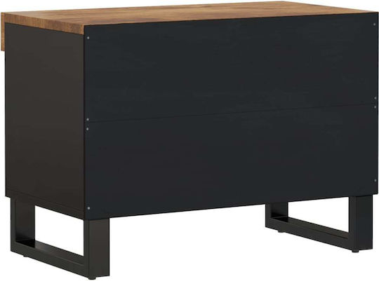 TV-Ständer aus Massivholz Schwarz M60xP33xH43.5cm