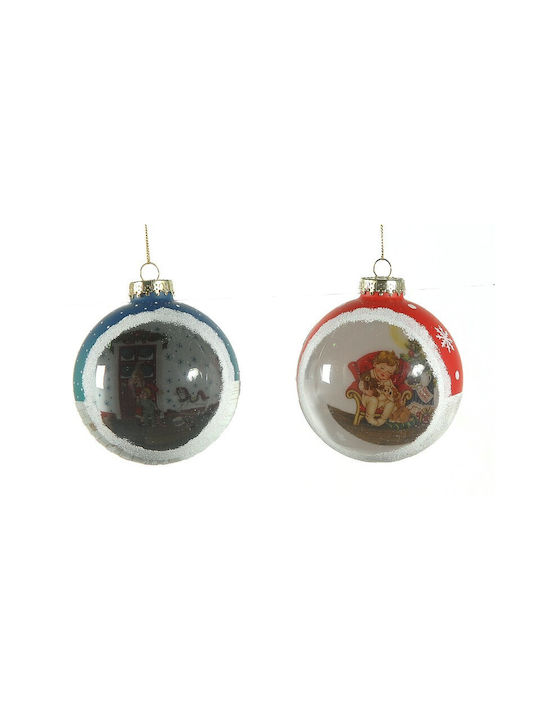 Christmas Glass Ball Ornament Red 10x10cm