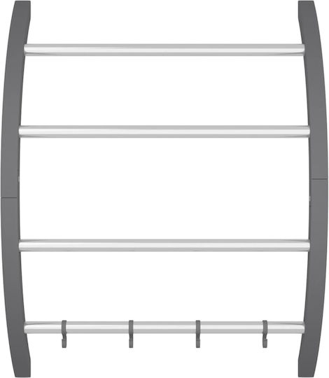 vidaXL Πετσετών Schiene Badezimmer 4 Plätze Wandmontage Schrauben ​72x72cm Silber